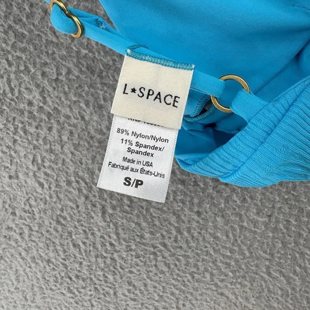 L*Space Turquoise Triangle Bikini Top Size Small - Like New